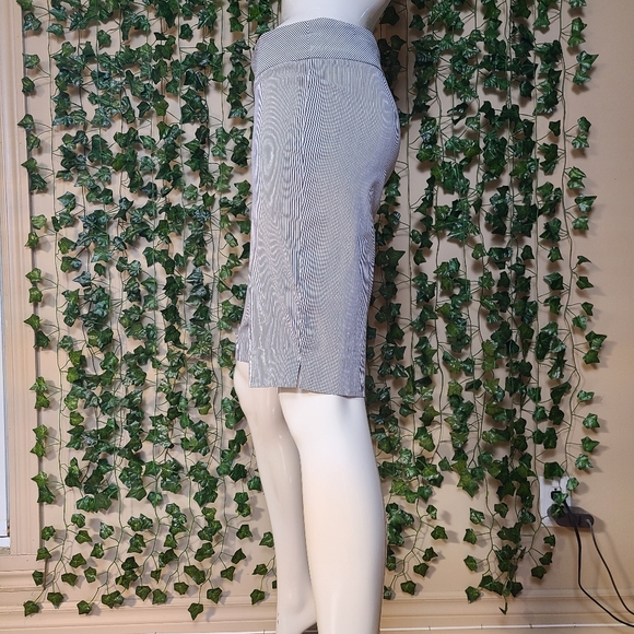 S.C. & Co Women's Striped Blue White Bodycon Casual Knee Lenght Short size 6 - Picture 3 of 12